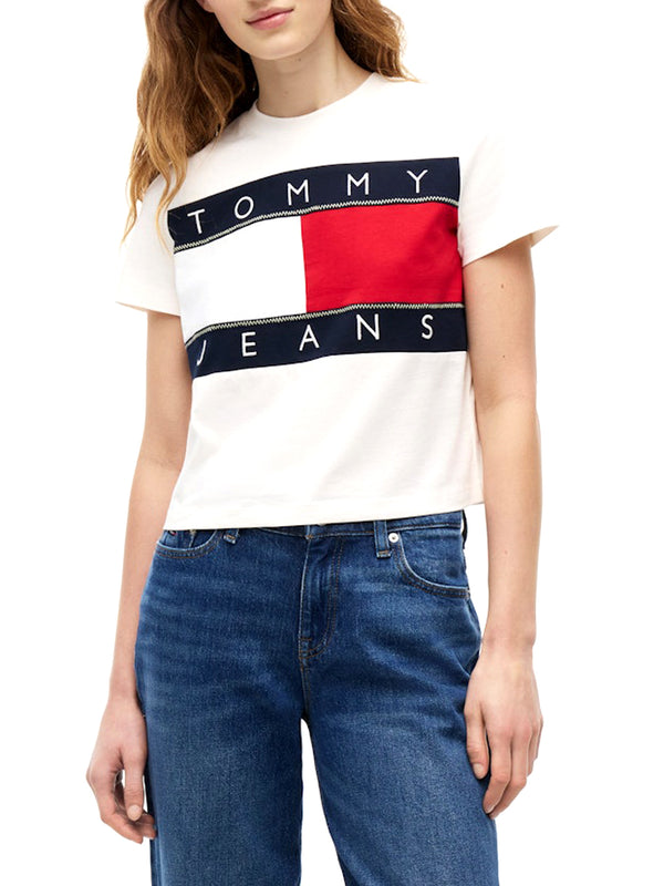 Tommy Hilfiger T-shirt Donna Mod. DW0DW22818 YBH Bianco