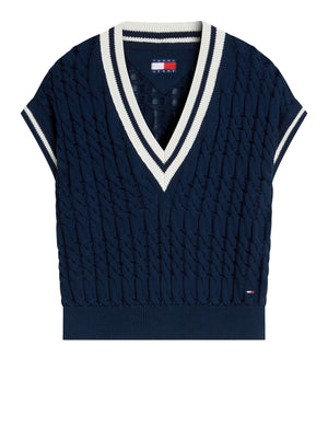 Tommy Hilfiger Gilet Donna Mod. DW0DW22927 C1G Blu