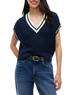 Tommy Hilfiger Gilet Donna Mod. DW0DW22927 C1G Blu