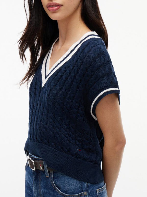 Tommy Hilfiger Gilet Donna Mod. DW0DW22927 C1G Blu