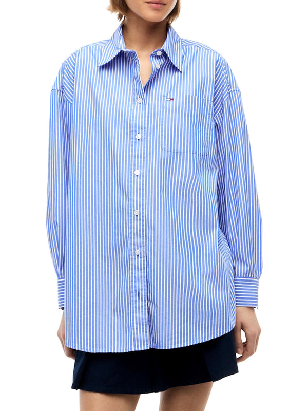 Tommy Hilfiger Camicia m/l Donna Mod. DW0DW22936 C8P Celeste