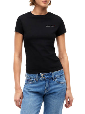 Tommy Hilfiger T-shirt Donna Mod. DW0DW23479 BDS Nero