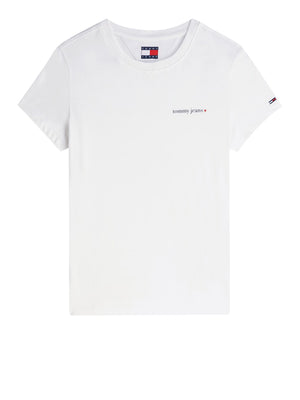 Tommy Hilfiger T-shirt Donna Mod. DW0DW23479 YBL Bianco