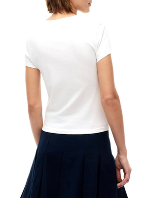 Tommy Hilfiger T-shirt Donna Mod. DW0DW23479 YBL Bianco