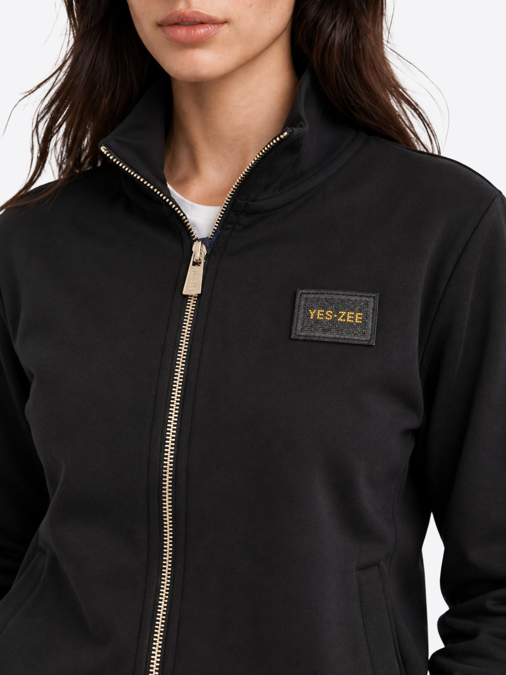 Yes Zee Felpa Zip Donna Mod. F009 NR00 801 Nero