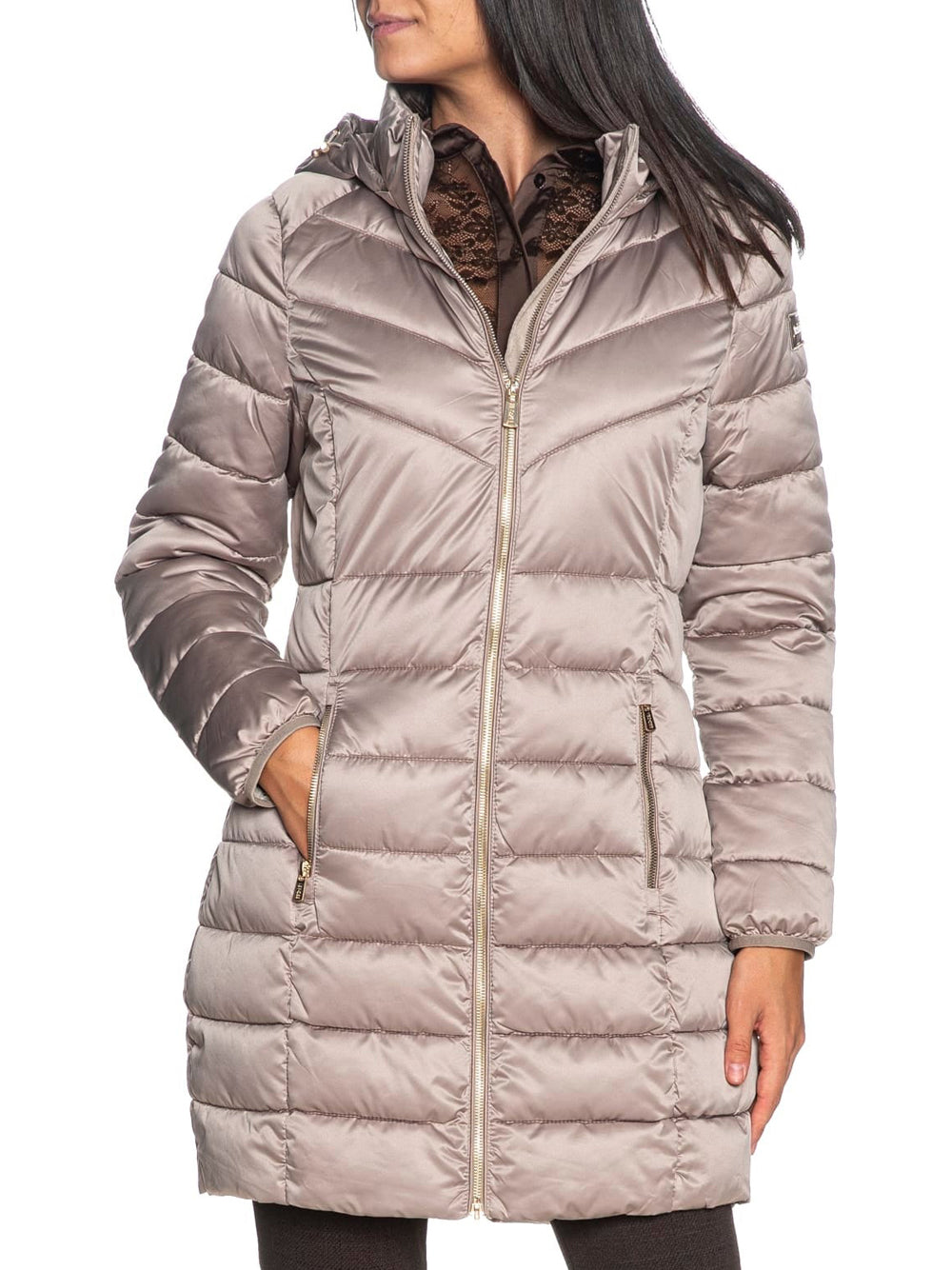 Yes Zee Giubbotto lungo Donna Mod. O017 M500 222 Beige
