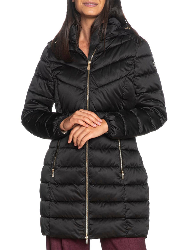 Yes Zee Giubbotto lungo Donna Mod. O017 M500 801 Nero