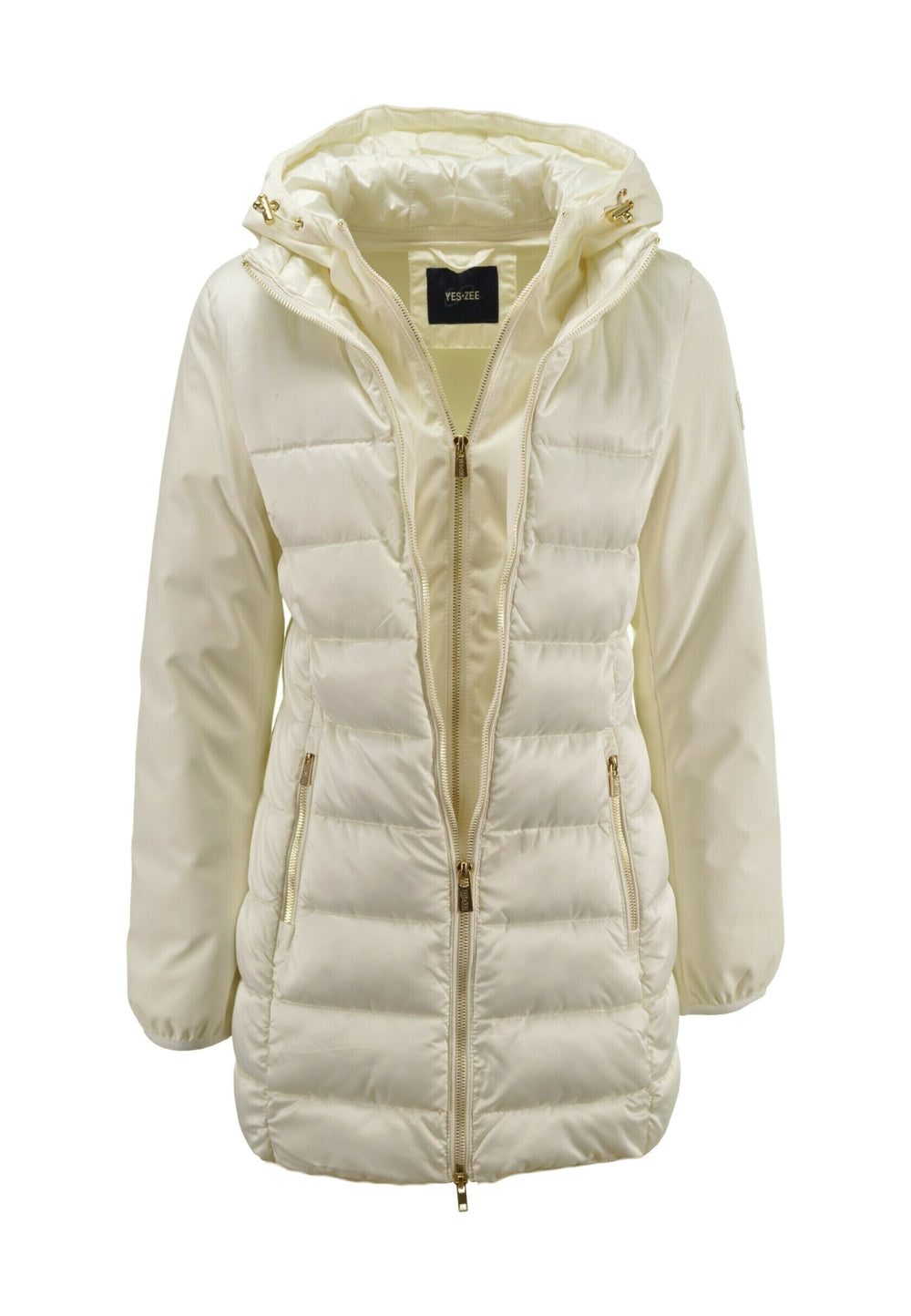 Yes Zee Giubbotto lungo Donna Mod. O045 M500 157 Panna
