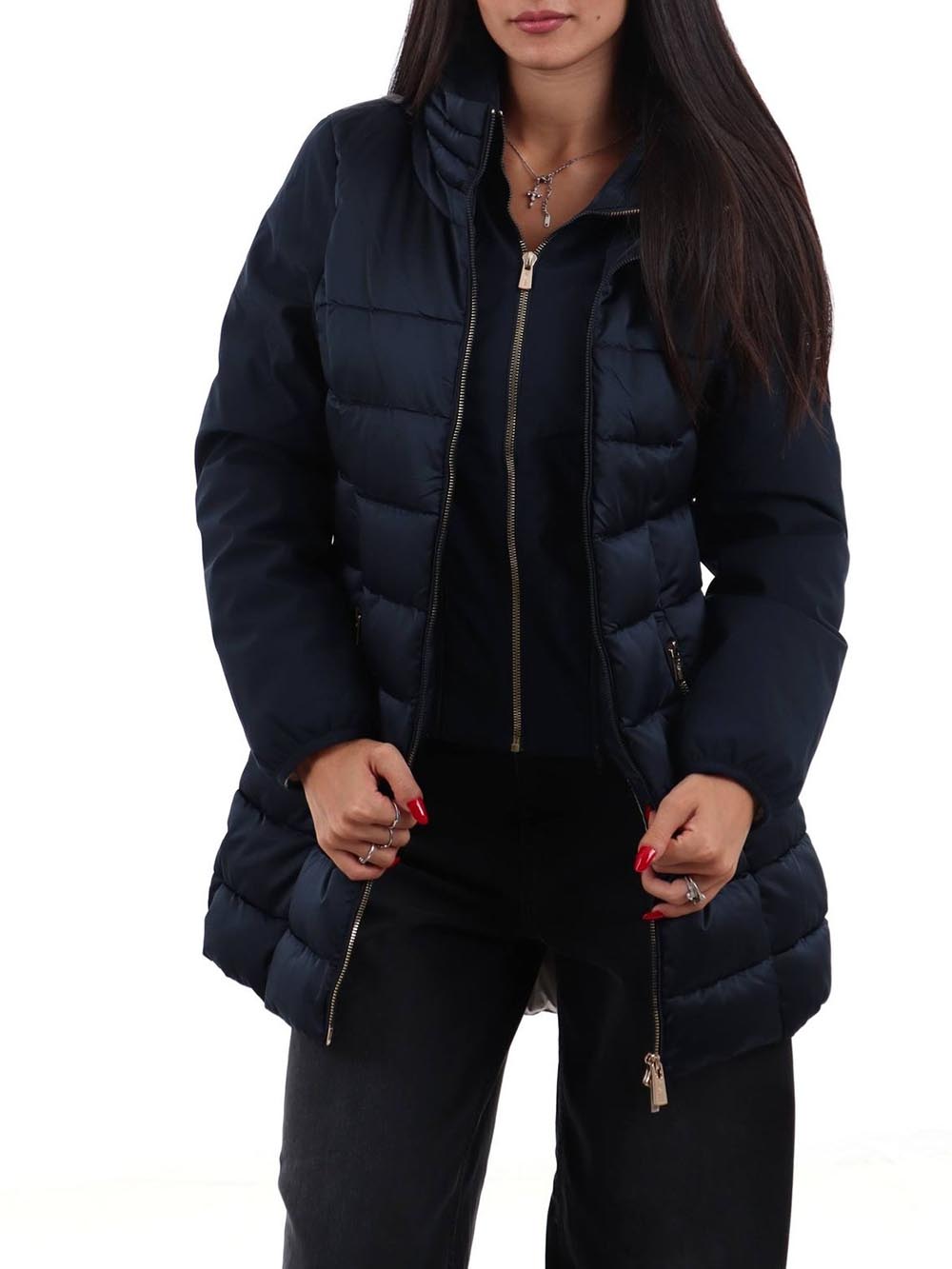 Yes Zee Giubbotto lungo Donna Mod. O045 M500 710 Blu